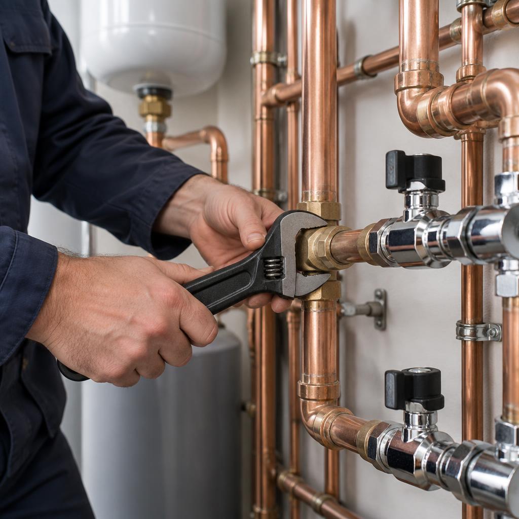 Precision copper pipe and valve repairs — illustrative photo